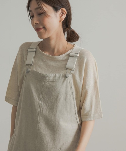 URBAN RESEARCH DOORS（アーバンリサーチドアーズ）の「『UVカット』リネンボートネックニット（ニット/セーター・レディース・ナチュラル/チャコールグレー/グリーン・MEDIUM）」の5枚目の写真