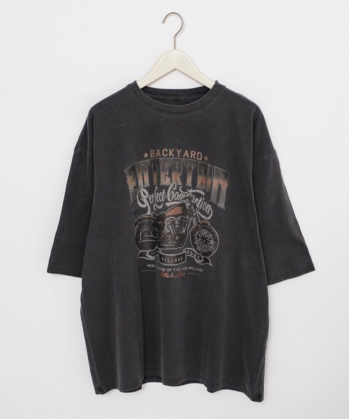 tシャツ 「Alfred Alex」ヴィンテージ加工ピグメントロゴパッチT