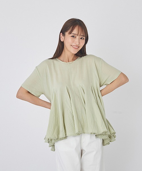 petit main LIEN（プティマインリアン）の「【AJUGA.リンク】フレアーブラウス（大人サイズ）（シャツ/ブラウス・レディース・ブルー/ピンク/ライトグリーン・FREE）」の14枚目の写真