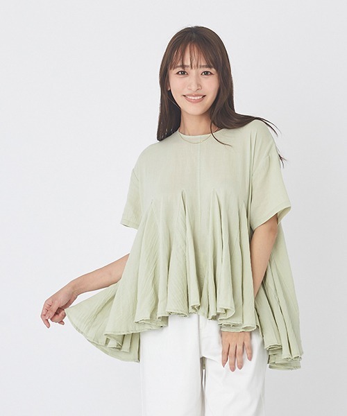 petit main LIEN（プティマインリアン）の「【AJUGA.リンク】フレアーブラウス（大人サイズ）（シャツ/ブラウス・レディース・ブルー/ピンク/ライトグリーン・FREE）」の15枚目の写真