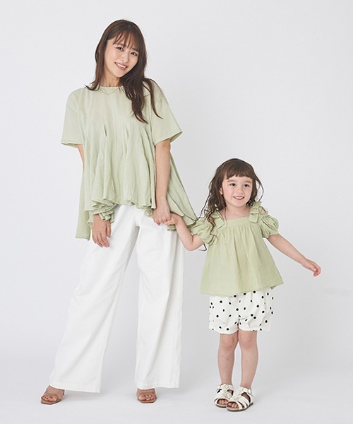 petit main LIEN（プティマインリアン）の「【AJUGA.リンク】フレアーブラウス（大人サイズ）（シャツ/ブラウス・レディース・ブルー/ピンク/ライトグリーン・FREE）」の13枚目の写真