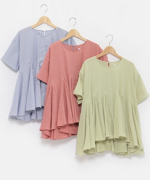 petit main LIEN（プティマインリアン）の「【AJUGA.リンク】フレアーブラウス（大人サイズ）（シャツ/ブラウス・レディース・ブルー/ピンク/ライトグリーン・FREE）」の7枚目の写真