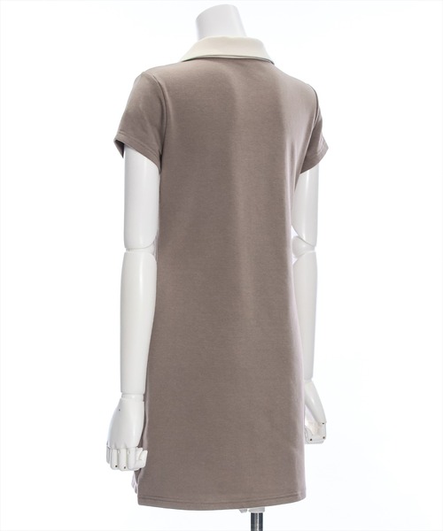 clear（クリア）の「配色襟ロゴミニワンピース［大人 カジュアル］≪再入荷≫（ワンピース・レディース・モカ/ブラック・F）」の5枚目の写真