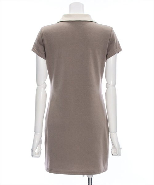 clear（クリア）の「配色襟ロゴミニワンピース［大人 カジュアル］≪再入荷≫（ワンピース・レディース・モカ/ブラック・F）」の6枚目の写真