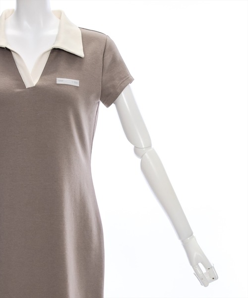 clear（クリア）の「配色襟ロゴミニワンピース［大人 カジュアル］≪再入荷≫（ワンピース・レディース・モカ/ブラック・F）」の7枚目の写真