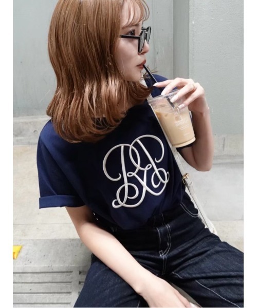 rienda（リエンダ）の「WRR Tシャツ（Tシャツ/カットソー・レディース・ネイビー/ピンク/レッド系その他/ブラック/ホワイト・FREE）」の4枚目の写真