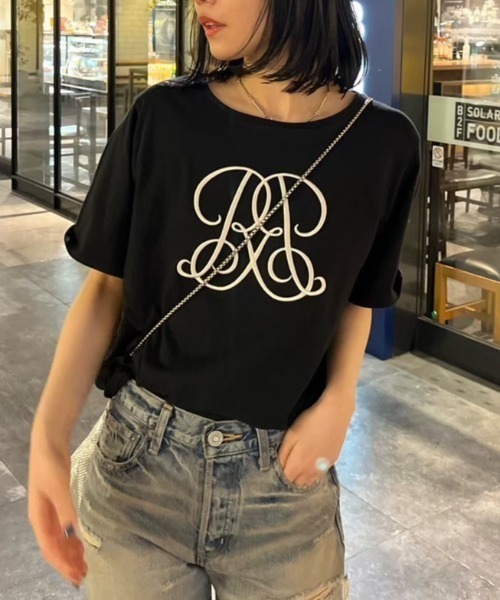 rienda（リエンダ）の「WRR Tシャツ（Tシャツ/カットソー・レディース・ネイビー/ピンク/レッド系その他/ブラック/ホワイト・FREE）」の3枚目の写真