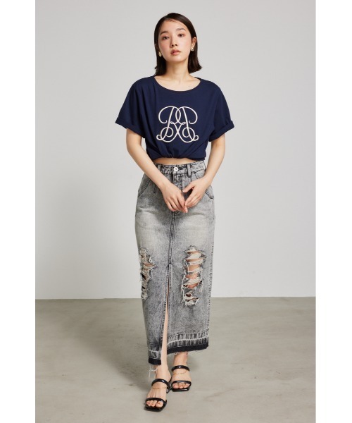 rienda（リエンダ）の「WRR Tシャツ（Tシャツ/カットソー・レディース・ネイビー/ピンク/レッド系その他/ブラック/ホワイト・FREE）」の8枚目の写真