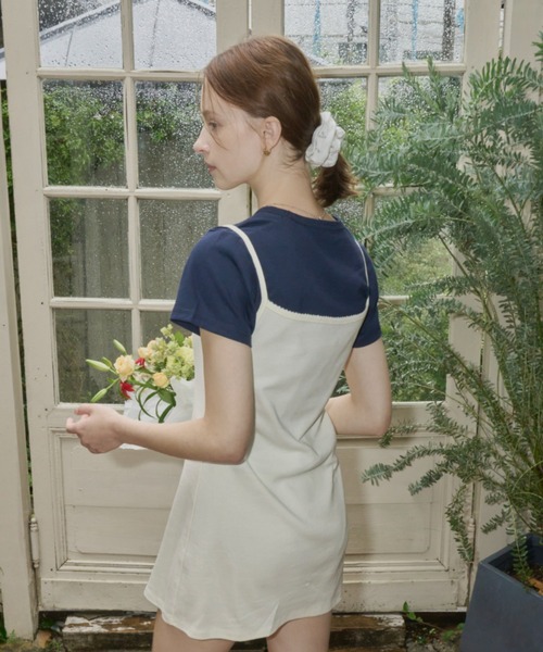 GIUNON（ジウノン）の「flower rib chouchou / 小花柄リブ編みシュシュ（シュシュ・レディース・グレー/ホワイト・FREE）」の7枚目の写真