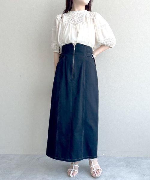 mysty woman(ミスティウーマン)の「サイドベルトzipスカート 140927(スカート・レディース・ブラック/ベージュ/ホワイト系その他・FREE)」の22枚目の写真