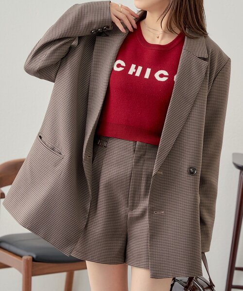 Chico（チコ）の「【完売カラー再販/カタログ掲載】ロゴジャガード刺繍ニット（ニット/セーター・レディース・ブラック/レッド/ピンク/ベージュ・FREE）」の10枚目の写真