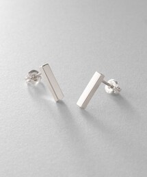 シルバー レクタングル スタッドピアス