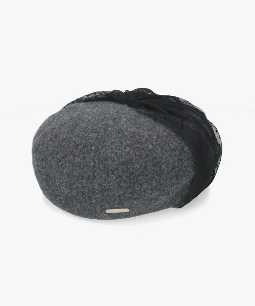 kaorinomori（カオリノモリ）の「kaorinomori ロマネコベレー レティ / カオリノモリ（ハンチング/ベレー帽・レディース・ダークグレー/ライトグリーン/ホワイト・M/57.5cm）」の12枚目の写真