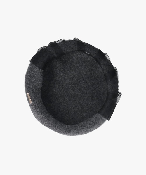 kaorinomori（カオリノモリ）の「kaorinomori ロマネコベレー レティ / カオリノモリ（ハンチング/ベレー帽・レディース・ダークグレー/ライトグリーン/ホワイト・M/57.5cm）」の15枚目の写真