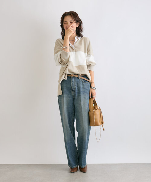 RIVE DROITE(リヴドロワ)の「【MONN.:.(モン)】セミワイドデニム(デニムパンツ・レディース・ブルー・40/38/36)」の6枚目の写真