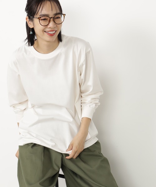 FOUND GOOD(ファウンドグッド)の「キノウBASICロンT(Tシャツ/カットソー・レディース・ホワイト系5/グレー系/ブラウン系/ブラック・M/S/L)」の2枚目の写真