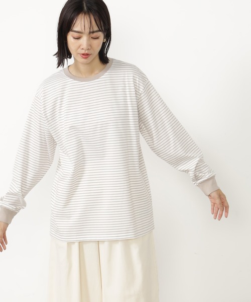 FOUND GOOD(ファウンドグッド)の「キノウBASICロンT(Tシャツ/カットソー・レディース・ホワイト系5/グレー系/ブラウン系/ブラック・M/S/L)」の4枚目の写真