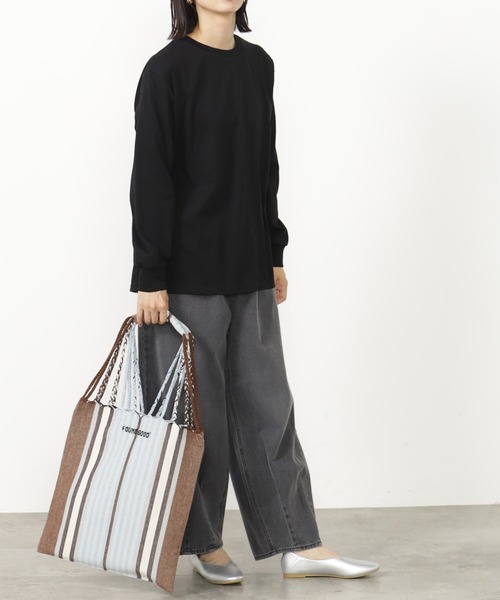 FOUND GOOD(ファウンドグッド)の「キノウBASICロンT(Tシャツ/カットソー・レディース・ホワイト系5/グレー系/ブラウン系/ブラック・M/S/L)」の3枚目の写真