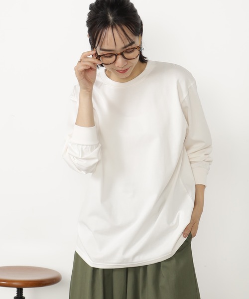 FOUND GOOD(ファウンドグッド)の「キノウBASICロンT(Tシャツ/カットソー・レディース・ホワイト系5/グレー系/ブラウン系/ブラック・M/S/L)」の6枚目の写真