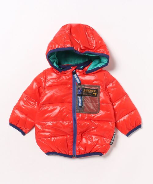 RUGGEDWORKS（ラゲッドワークス）の「ナイロンジャケット（ブルゾン・キッズ・ゴールド×ブラウン/ブルー/コバルトブルー/ネイビー/レッド・80ｃｍ）」の4枚目の写真