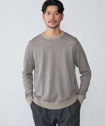 SHIPS: 16ゲージ バーズアイ クルーネック ニット