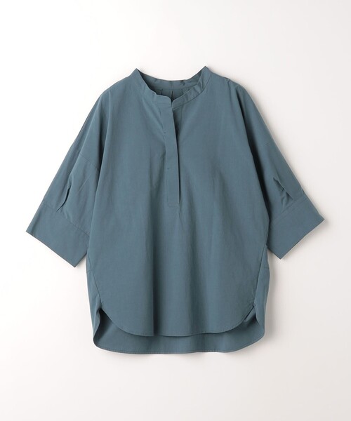 green label relaxing（グリーンレーベルリラクシング）の「バンドカラー スキッパー シャツ（シャツ/ブラウス・レディース・ダークグリーン/ホワイト/ダークグレー・FREE）」の16枚目の写真
