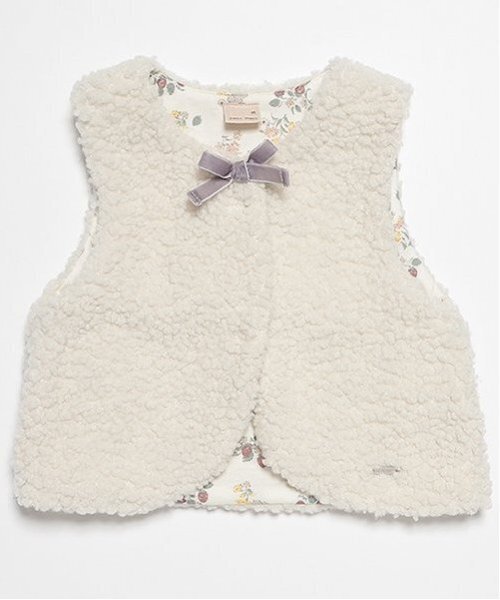 petit main(プティマイン)の「ブークレボアベスト(ベスト・キッズ・モカ/アイボリー・S/M/L)」の2枚目の写真