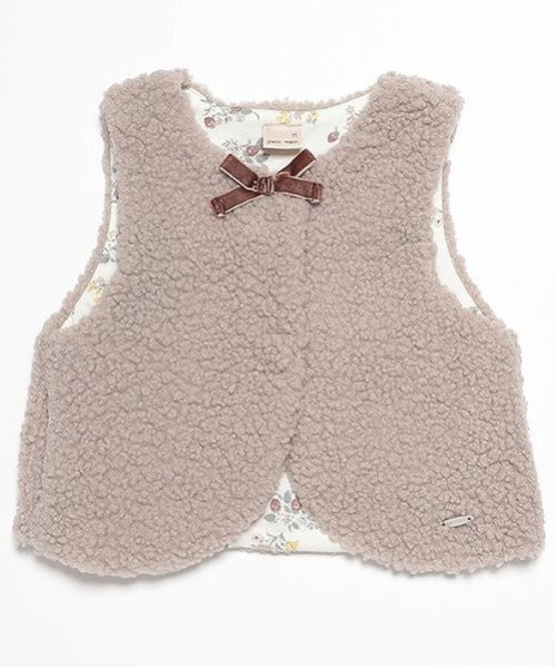 petit main(プティマイン)の「ブークレボアベスト(ベスト・キッズ・モカ/アイボリー・S/M/L)」の1枚目の写真