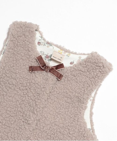 petit main(プティマイン)の「ブークレボアベスト(ベスト・キッズ・モカ/アイボリー・S/M/L)」の4枚目の写真