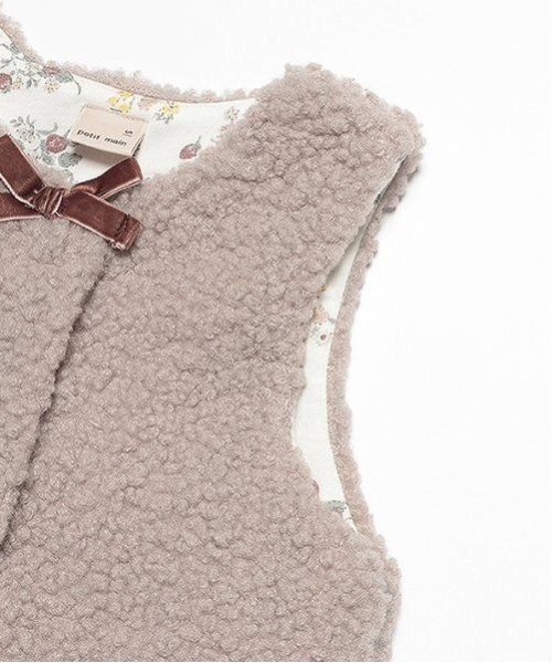 petit main(プティマイン)の「ブークレボアベスト(ベスト・キッズ・モカ/アイボリー・S/M/L)」の6枚目の写真