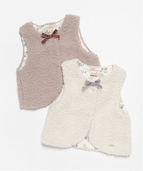 petit main(プティマイン)の「ブークレボアベスト(ベスト・キッズ・モカ/アイボリー・S/M/L)」の11枚目の写真