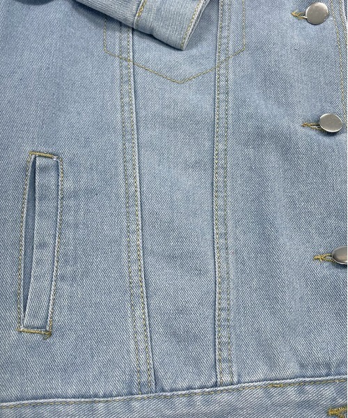 ad thie（アドティエ）の「ビッグシルエット デニムジャケット（デニムジャケット・レディース・ライトブルー・FREE）」の5枚目の写真