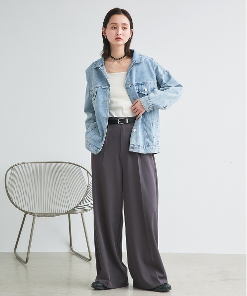 ad thie（アドティエ）の「ビッグシルエット デニムジャケット（デニムジャケット・レディース・ライトブルー・FREE）」の15枚目の写真