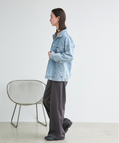 ad thie（アドティエ）の「ビッグシルエット デニムジャケット（デニムジャケット・レディース・ライトブルー・FREE）」の16枚目の写真