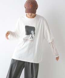 LEPSIM | PHOTOプリント6分袖チュニック　141596(Tシャツ/カットソー)