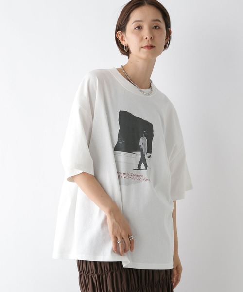 LEPSIM(レプシィム)の「PHOTOプリント6分袖チュニック 141596(Tシャツ/カットソー・レディース・チャコールグレー/オフホワイト・FREE)」の7枚目の写真
