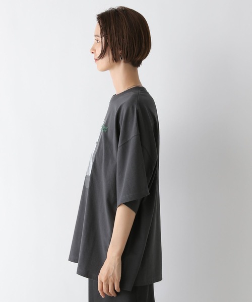 PHOTOプリント6分袖チュニック 141596（Tシャツ/カットソー