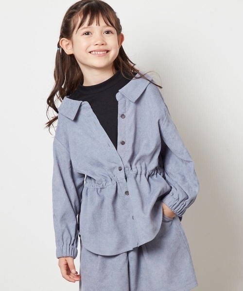 a.v.v（アーヴェヴェ）の「[120-130]シャツレイヤードトップス（シャツ/ブラウス・キッズ・ライトブルー/ダークグレー・120/130）」の13枚目の写真