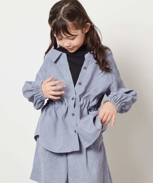 a.v.v（アーヴェヴェ）の「[120-130]シャツレイヤードトップス（シャツ/ブラウス・キッズ・ライトブルー/ダークグレー・120/130）」の15枚目の写真