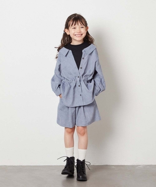 a.v.v（アーヴェヴェ）の「[120-130]シャツレイヤードトップス（シャツ/ブラウス・キッズ・ライトブルー/ダークグレー・120/130）」の18枚目の写真