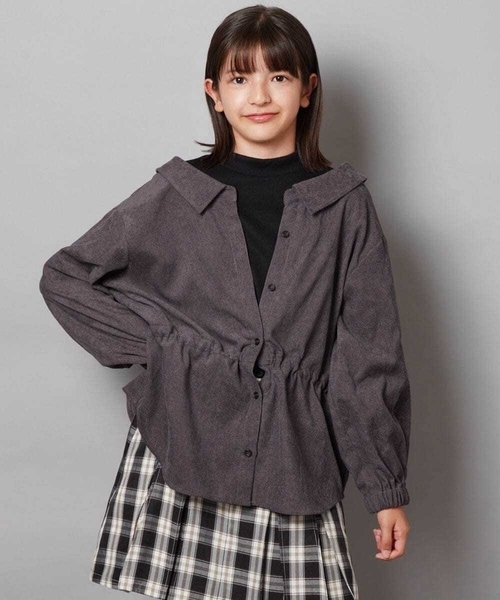 a.v.v（アーヴェヴェ）の「[120-130]シャツレイヤードトップス（シャツ/ブラウス・キッズ・ライトブルー/ダークグレー・120/130）」の22枚目の写真