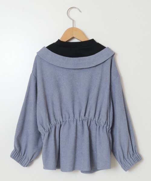 a.v.v（アーヴェヴェ）の「[120-130]シャツレイヤードトップス（シャツ/ブラウス・キッズ・ライトブルー/ダークグレー・120/130）」の4枚目の写真