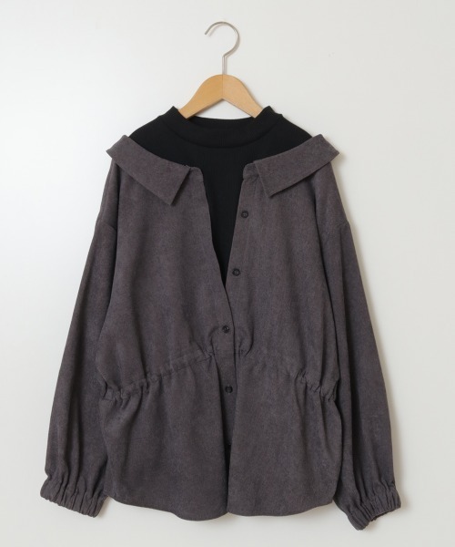 a.v.v（アーヴェヴェ）の「[120-130]シャツレイヤードトップス（シャツ/ブラウス・キッズ・ライトブルー/ダークグレー・120/130）」の8枚目の写真