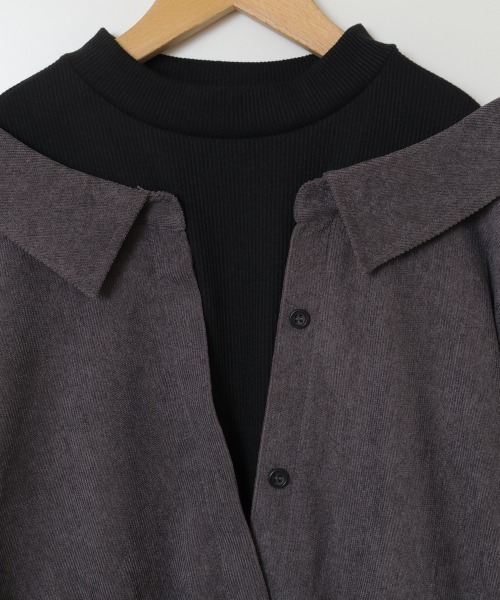 a.v.v（アーヴェヴェ）の「[120-130]シャツレイヤードトップス（シャツ/ブラウス・キッズ・ライトブルー/ダークグレー・120/130）」の10枚目の写真