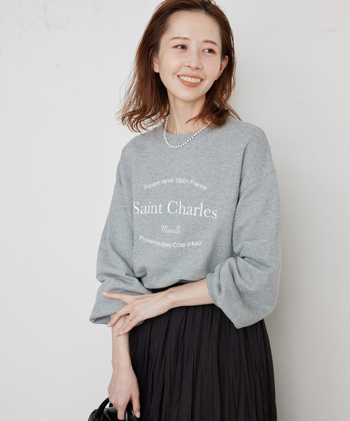 SLOBE IENA（スローブイエナ）の「ロゴショートスウェット（スウェット・レディース・レッド/ネイビー/チャコールグレー・FREE）」の6枚目の写真