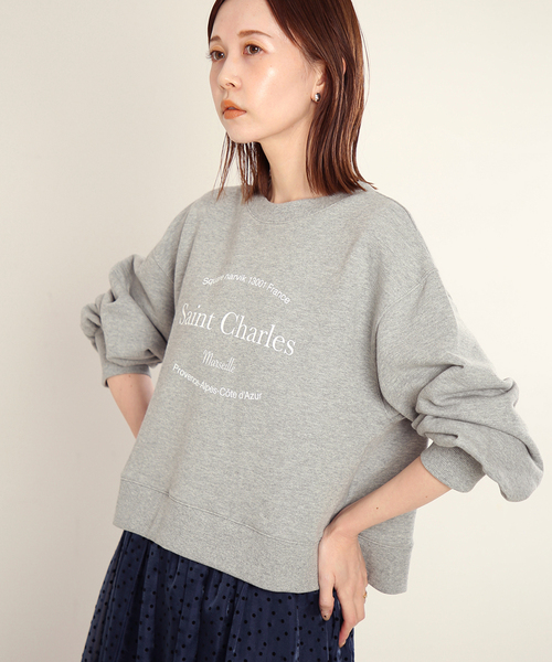 SLOBE IENA（スローブイエナ）の「ロゴショートスウェット（スウェット・レディース・レッド/ネイビー/チャコールグレー・FREE）」の12枚目の写真