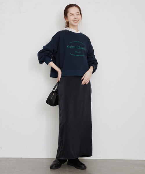 SLOBE IENA（スローブイエナ）の「ロゴショートスウェット（スウェット・レディース・レッド/ネイビー/チャコールグレー・FREE）」の16枚目の写真