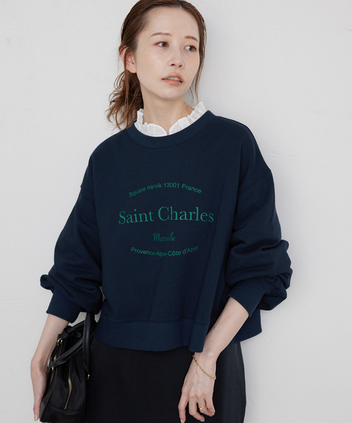 SLOBE IENA（スローブイエナ）の「ロゴショートスウェット（スウェット・レディース・レッド/ネイビー/チャコールグレー・FREE）」の19枚目の写真