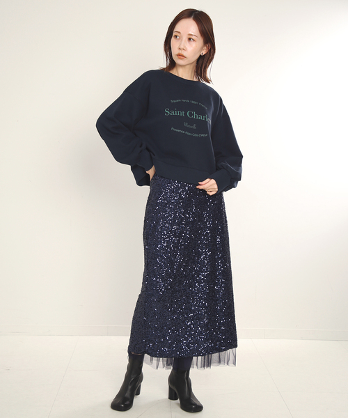 SLOBE IENA（スローブイエナ）の「ロゴショートスウェット（スウェット・レディース・レッド/ネイビー/チャコールグレー・FREE）」の20枚目の写真