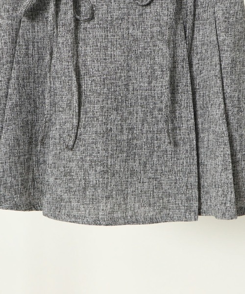 GORGE(ゴージ)の「《リボン付きプリーツ》レディース ツイード ミニスカート ショート丈 体型カバー 春夏秋(スカート・レディース・ブラック/オフホワイト・F)」の7枚目の写真